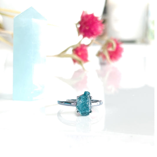 Blue Tourmaline Ring - adjustable