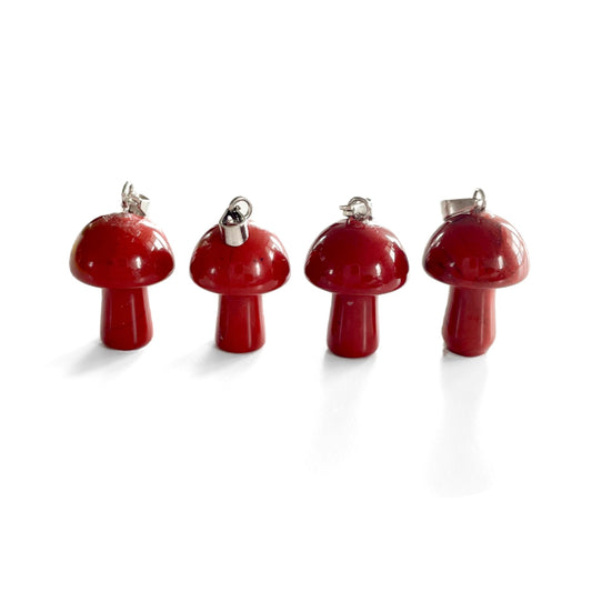 Red Jasper Pendants - mushroom