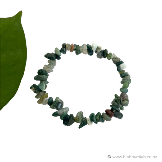 Colourful Moss Agate Bracelets - chip bead