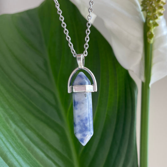 Sodalite Pendants - hanging double terminated point