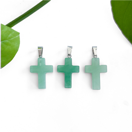 Green Aventurine Pendants - cross