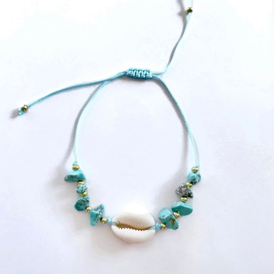 Blue Howlite Shell Anklet