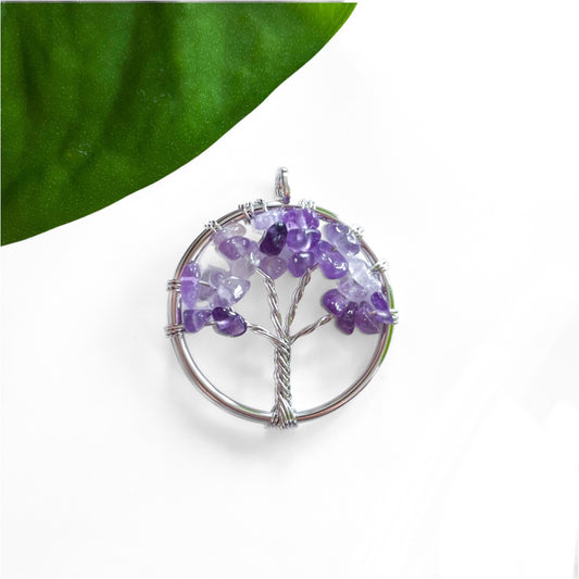 Amethyst Pendant - tree of life