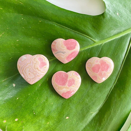 Rhodochrosite Cabochon Hearts