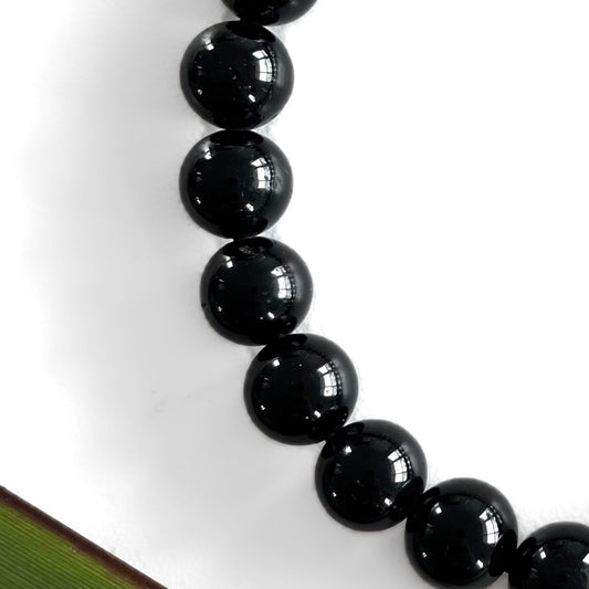 Black Tourmaline Bracelet - round bead