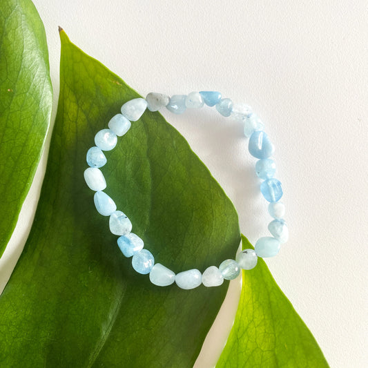 Aquamarine Bracelet - tumble bead