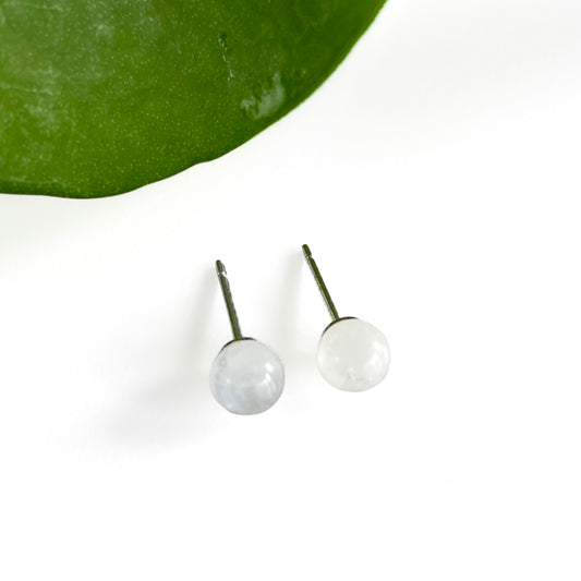 Clear Quartz Stud Earrings