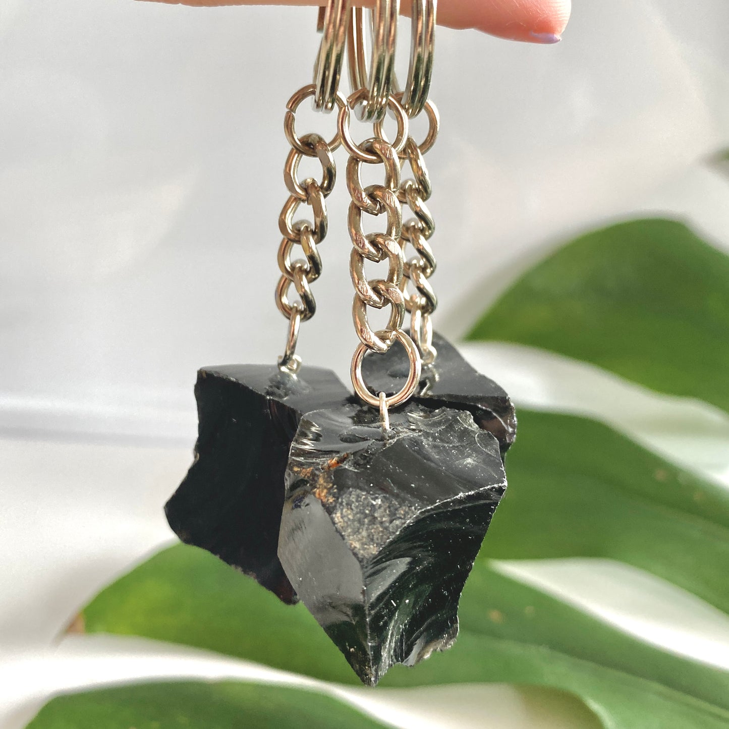 Black Obsidian Keyring