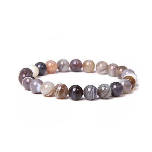 Botswana Agate Bracelet - round bead