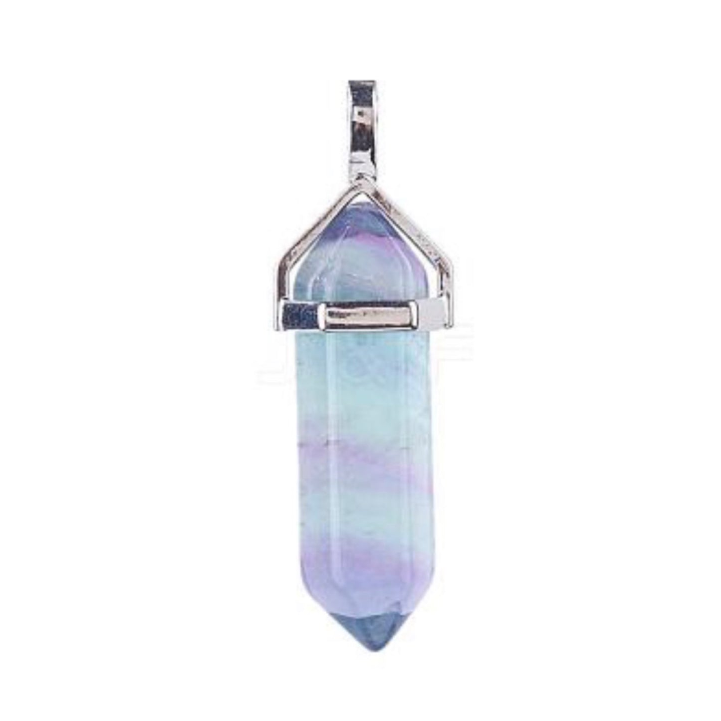 Rainbow Fluorite Pendants - hanging double terminated point