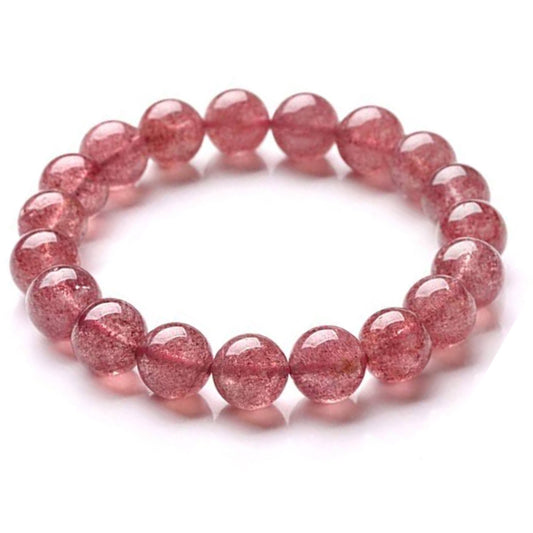 Strawberry Quartz Bracelet - round bead