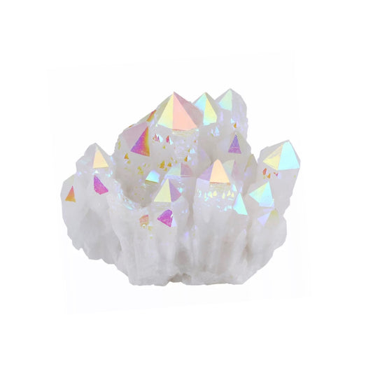 Rainbow Aura Clear Quartz Cluster