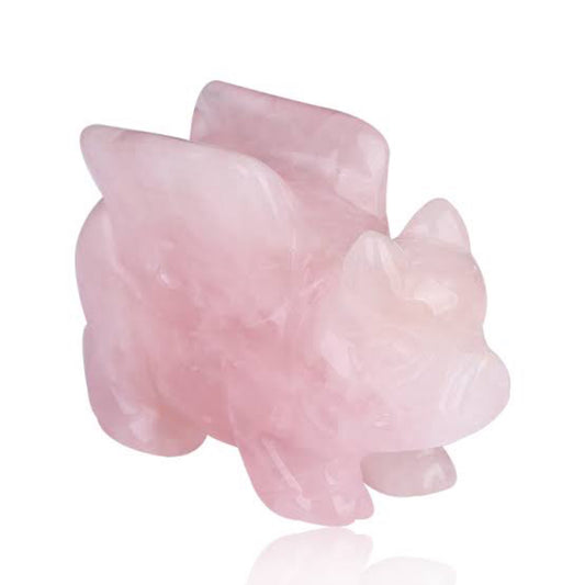 Rose Quartz Flying Pig